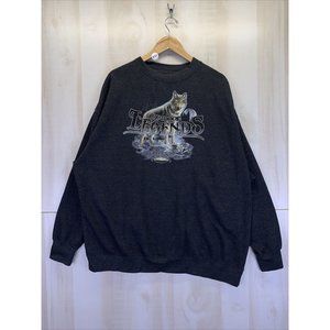 Cadre Lost Creek Outfitters Timber Wolf Graphic Print Heather Gray Sweatshirt